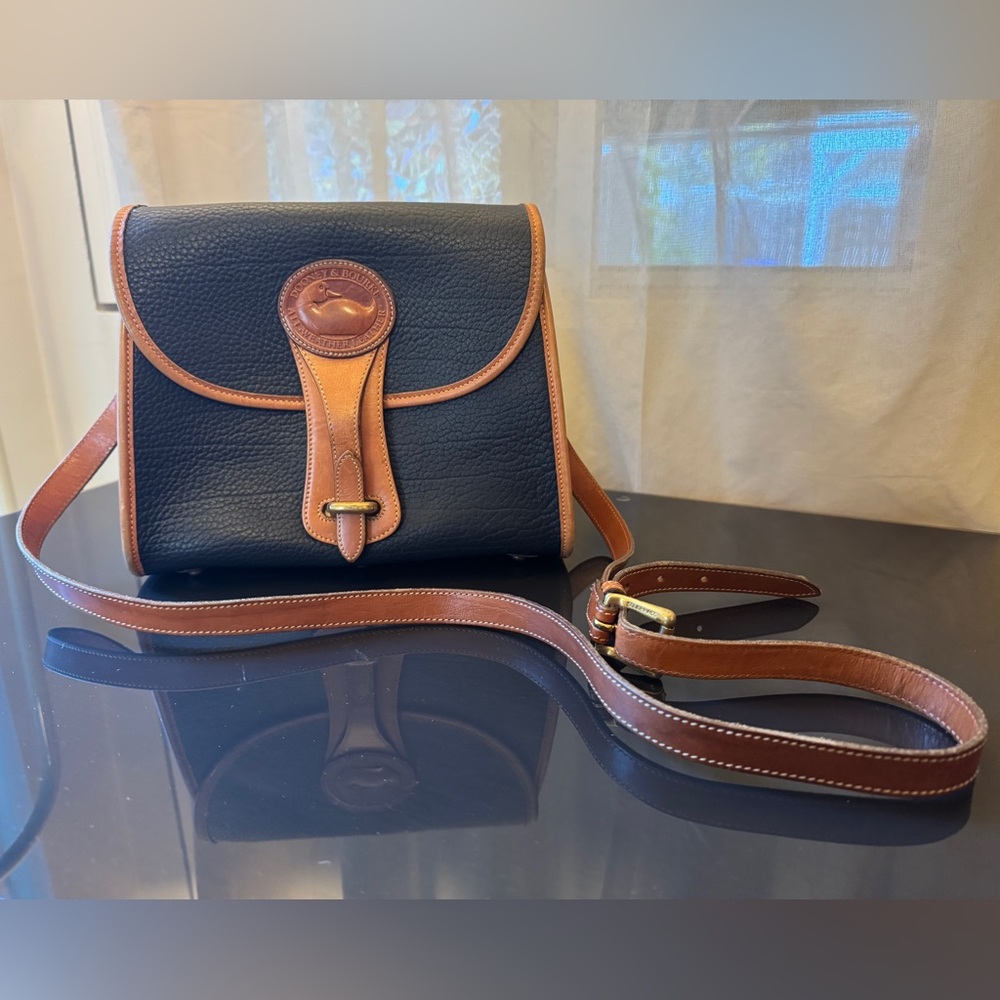 Dooney & Bourke Black and Brown Leather Crossbody Bag